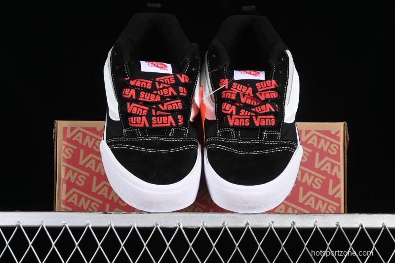Vans Classics Knu Skool Patchwork Letter Lace-Up Chunky Tongue Platform Sneakers - VN0009QCBLK