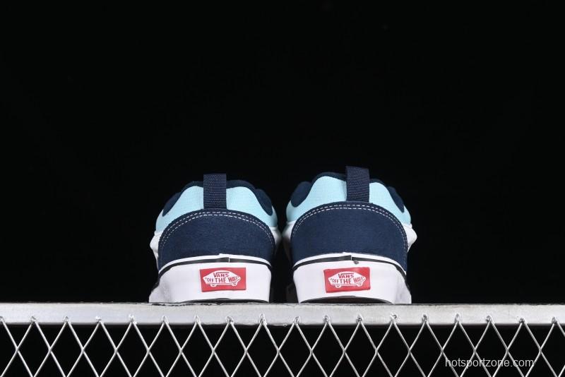 Vans Classics Knu Skool Patchwork Letter Lace-Up Chunky Tongue Platform Sneakers - VN0009QCBLK