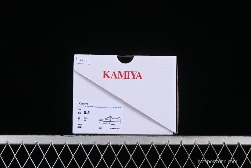 Kamiya x Vulcanize Sneaker 23AW High-End Line Mihara Yasuhiro Dissolution Red Shawn Yue Same Style Painted Letters Low-Top Canvas Shoes