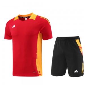 2024 Adidas Red/Yellow Short Sleeve Jersey+Shorts
