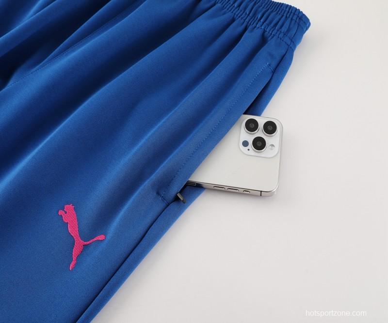 24/25 AC Milan Blue/Red Full Zipper Jacket +Long Pants