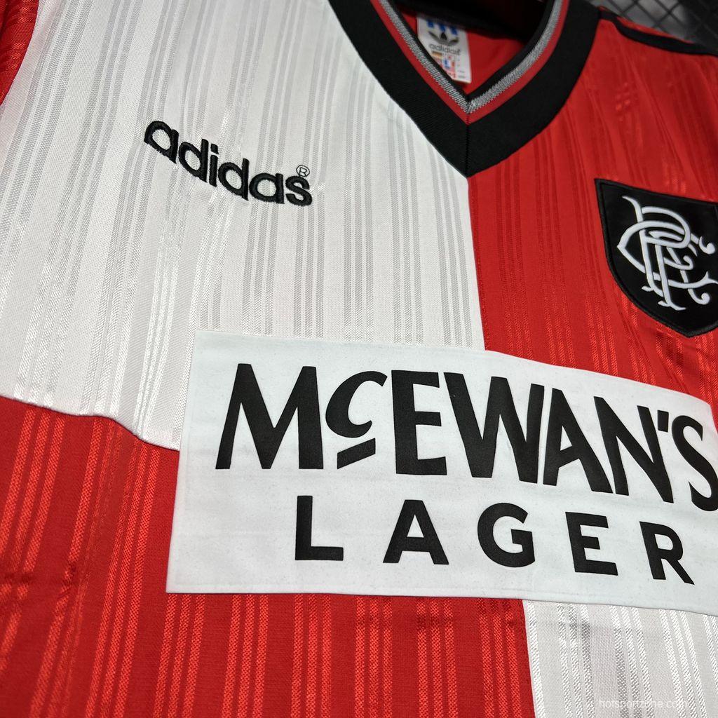 Retro 95/96 Glasgow Rangers Away White/Red Jersey