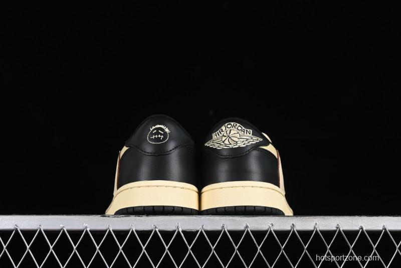 Nike Travis Scott x Air Jordan 1 Low OG AJ1 Reverse Swoosh Sneakers - DM7866-201