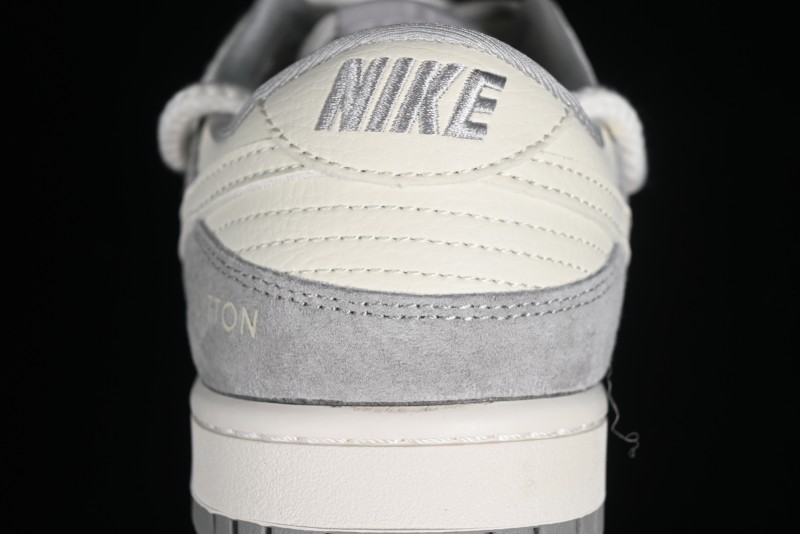 Nike SB Dunk Low LV Collaboration - Beige Grey Strap Pig Suede Anniversary High-End Custom Low-Top Casual Sneakers - SJ2068-237