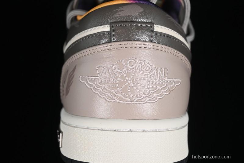 Nike Air Jordan 1 Low AJ1 Panda Prank Street Graffiti - Angel Demon Low Top Basketball Shoes - DQ8421-001