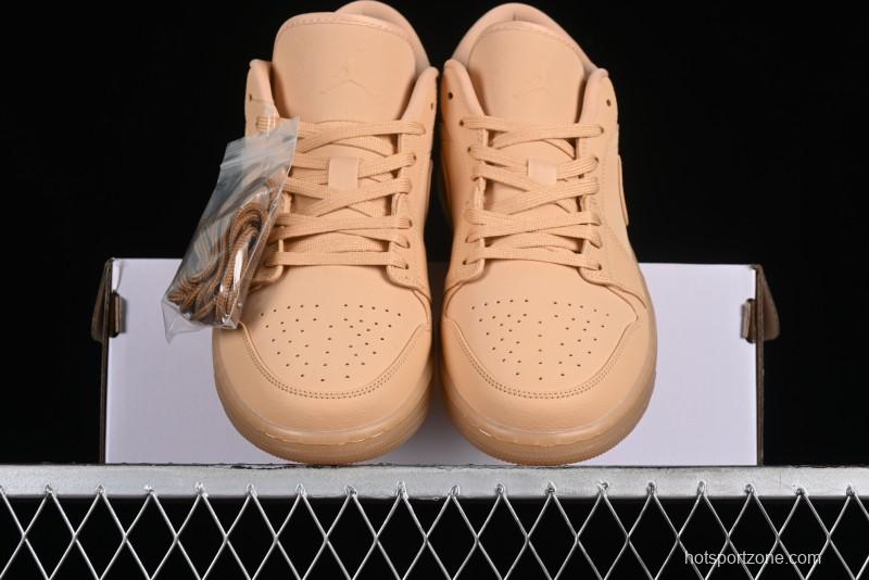 Nike Air Jordan 1 Low AJ1 Lifestyle Basketball Shoes in Warm Yellow with Gum Sole - FZ3972-294