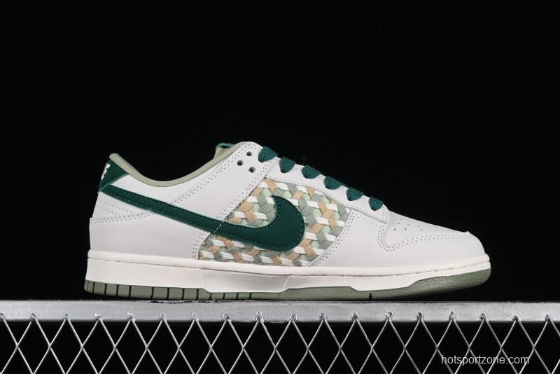 Nike SB Dunk Low UN Collaboration - White Green Swoosh Anniversary Custom Low-Top Casual Skate Shoes - DQ1098-359
