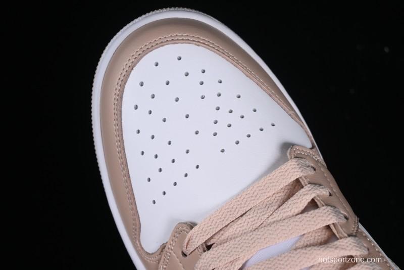 Nike Air Jordan 1 Low AJ1 White Pink Low-Top Casual Sneakers - DC0774-120