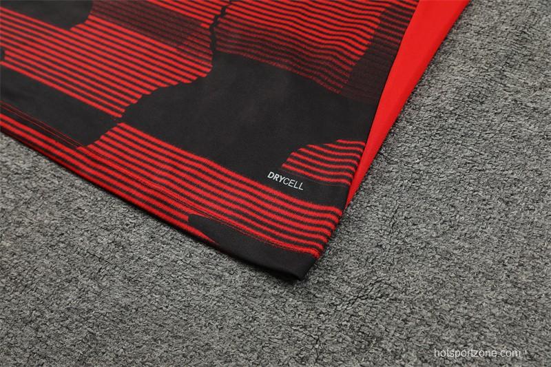 24/25 AC Milan Red Half Zipper Jacket+Long Pants