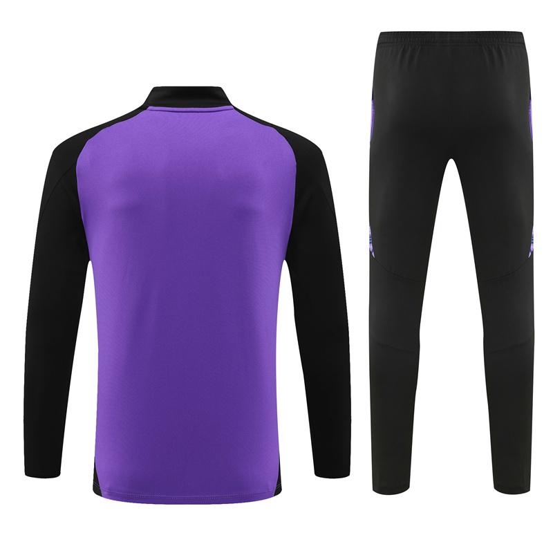 2024 Germany Purple Half Zipper Jacket+Long Pants