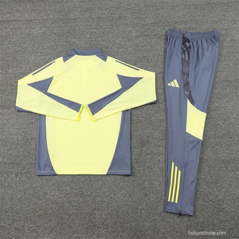 24/25 Juventus Yellow Half Zipper Jacket+Long Pants