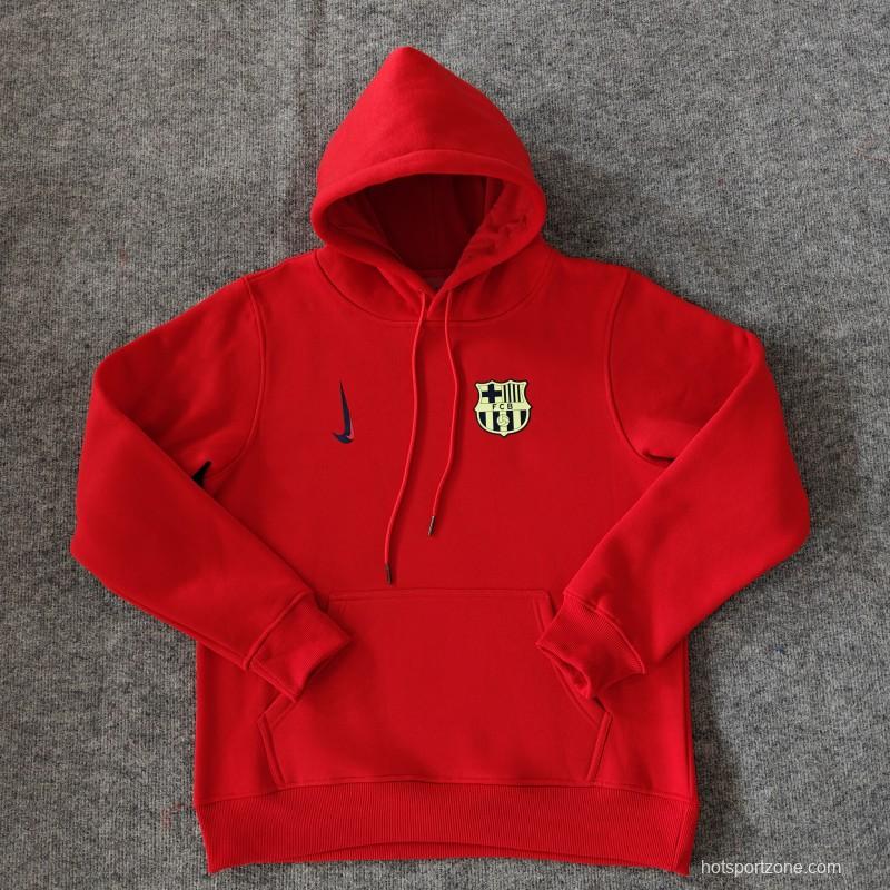 24/25 Barcelona Navy/Red/Black/Beige/Grey Hoodie WIth Black Badge