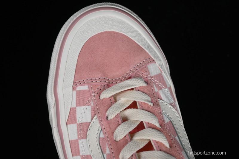 Vans Old Skool Reissue 136 Pink Checkerboard Low Top Retro Canvas Shoes - VN000MT6EBQ