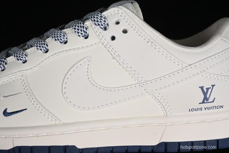 Nike SB Dunk Low LV Collaboration - Double Swoosh Blue Sole Anniversary High-End Custom Low-Top Casual Skate Shoes - XX2025-320