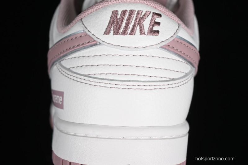 Nike Supreme x SB Dunk Low Collaboration - Rouge Pink Anniversary High-End Custom Low-Top Casual Skate Shoes - DY1503-006