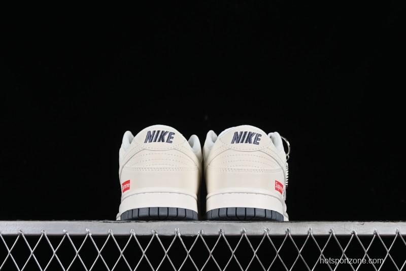 Nike SB Dunk Low Supreme Collaboration - Double Swoosh Anniversary Customized Low-Top Casual Sneakers - BB8675-105