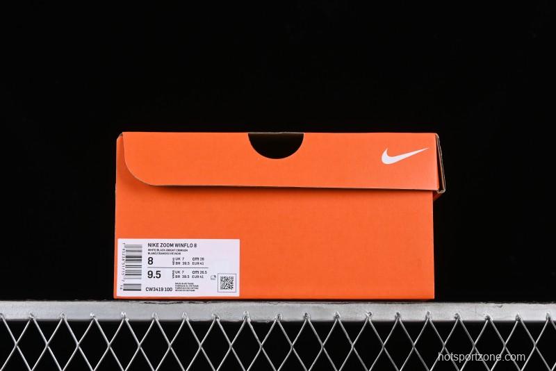 Nike Zoom Winflo 8 Breathable Mesh Running Shoes with Forefoot and Heel Zoom Air Cushion - CW3419-100