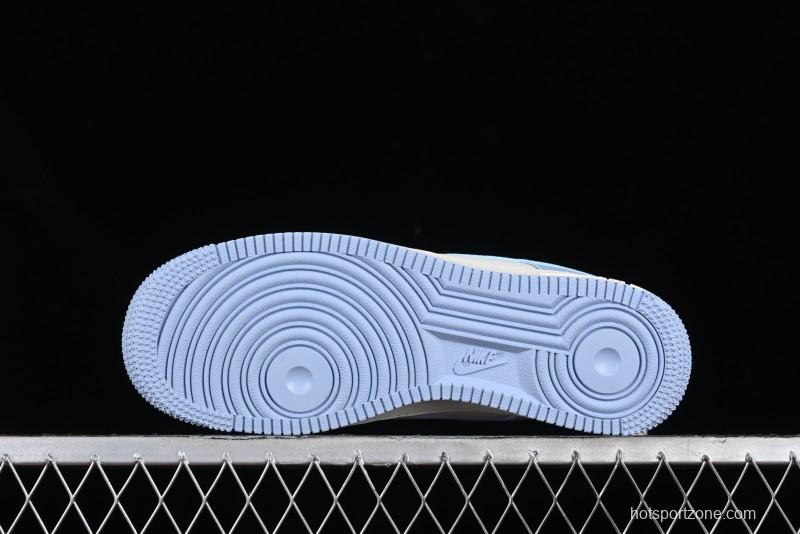 Nike Air Force 1 '07 Low Stussy Collaboration - Sky Blue Low-Top Casual Sneakers - BB9599-201