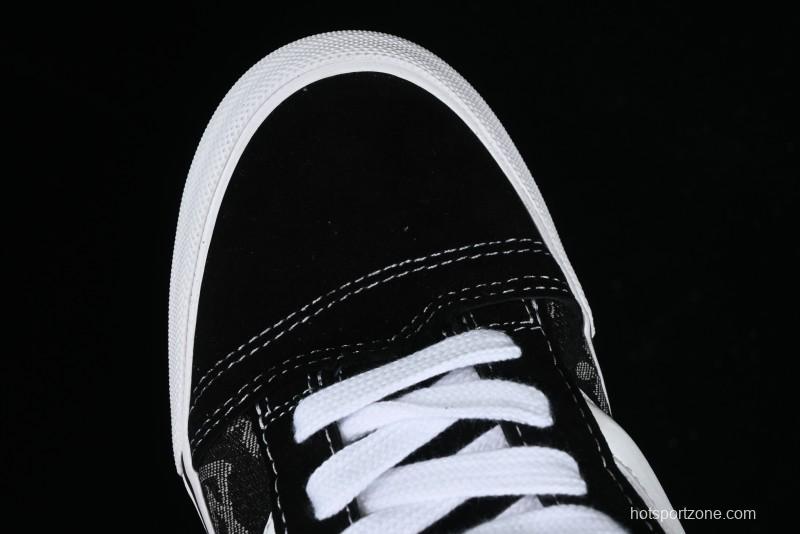 Vans Knu-Skool Premium Custom Denim Monogram Slip-On Shoes - VN0009QC6BT