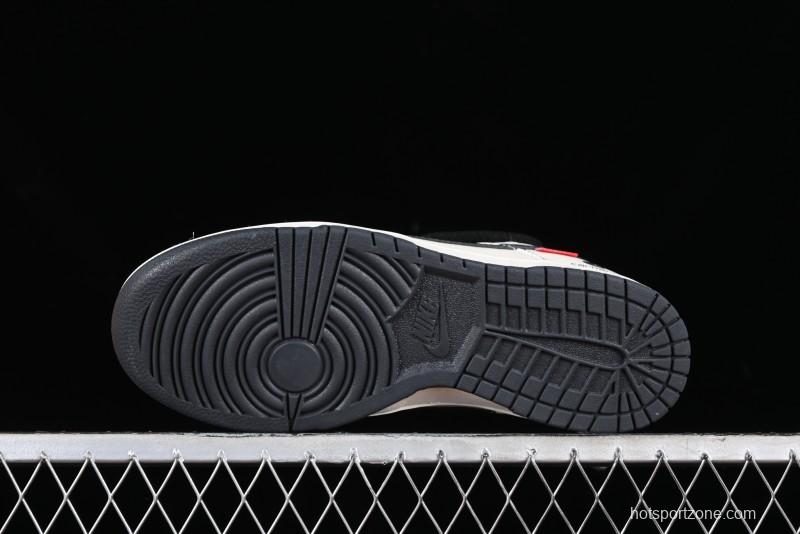 Nike SB Dunk Low Carhartt Collaboration - Strap Black Hook Anniversary High-End Custom Low-Top Casual Skate Shoes - SJ2068-265