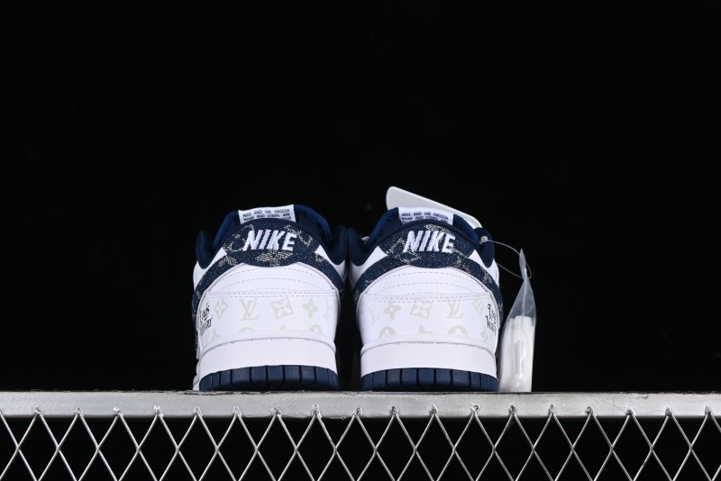 Nike SB Dunk Low LV Collaboration - Blue Midnight Elite Custom Low-Top Casual Skate Shoes - DD1391-122