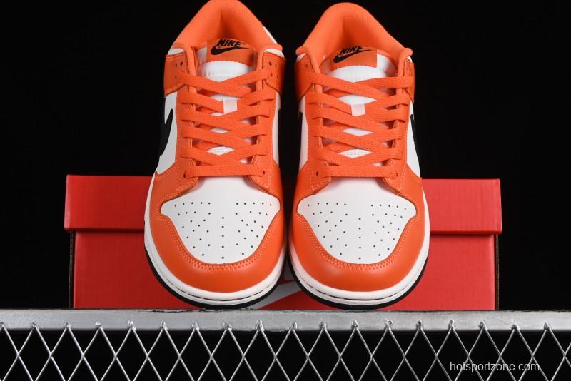 Nike SB Dunk Low Casual Skate Shoes in White, Orange, and Black - DH9765-003