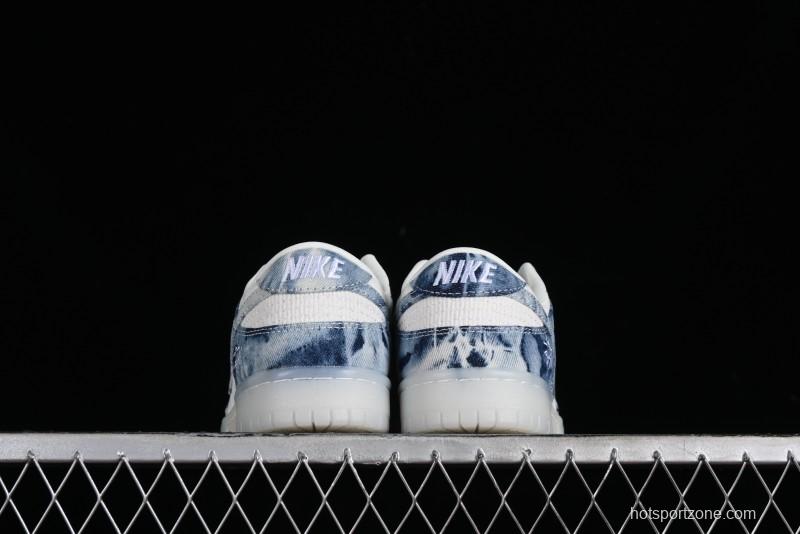 Nike SB Dunk Low Stussy Collaboration - Crystal Denim Anniversary Custom Low-Top Casual Skate Shoes - JH8039-937