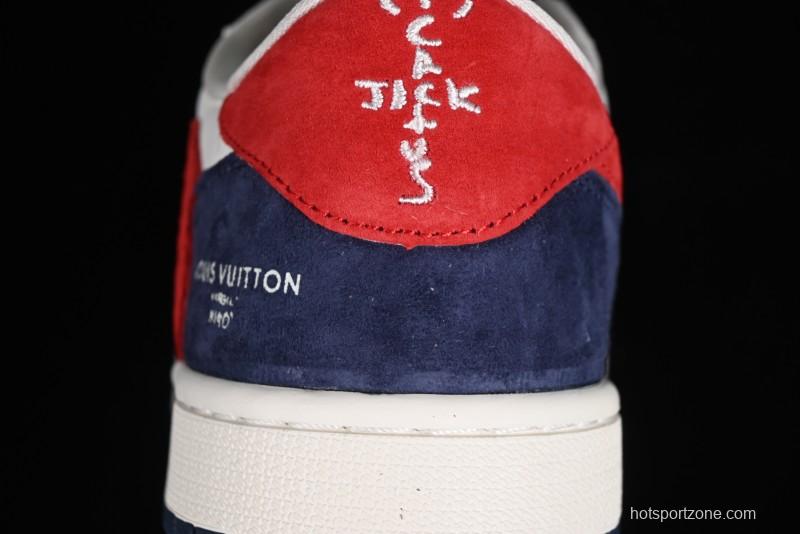 Nike Travis Scott x Fragment Design x Jordan Air Jordan 1 Low OG SP AJ1 LV Blue Red Low-top Casual Sneakers - YQ2088-670