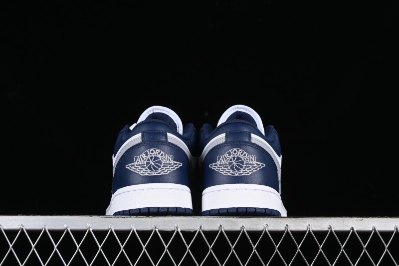Nike Air Jordan 1 Low AJ1 White Blue Grey Low Top Lifestyle Basketball Shoes - 553558-141