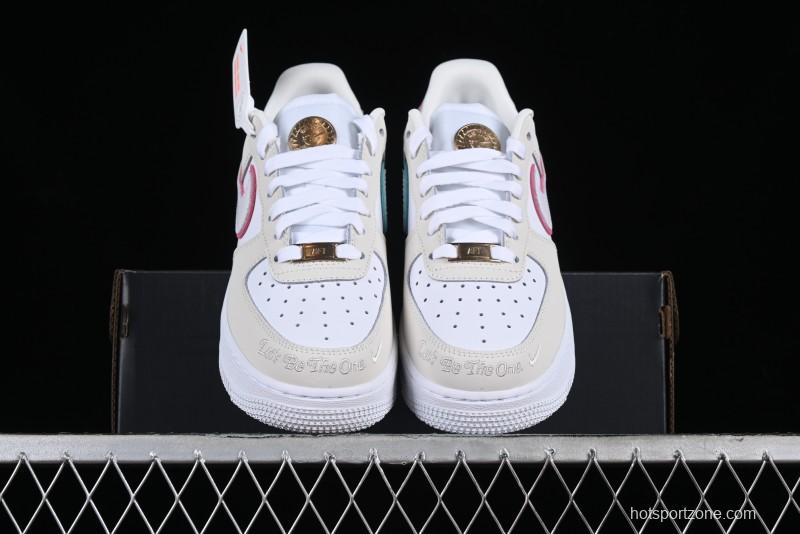Nike Air Force 1 '07 Low Grey White Pink Casual Sneakers - HM3694-011