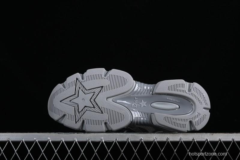 Dior Chrono Round Toe Lace-Up Lifestyle Casual Running Sneakers - 59K GREY