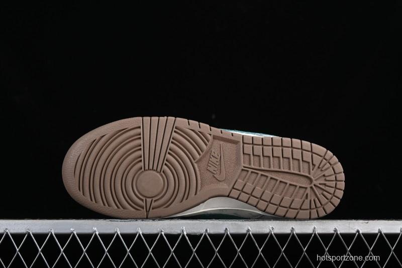 Nike SB Dunk Low Stussy Collaboration - Grey Green Pig Anniversary High-End Custom Low-Top Casual Skate Shoes - CF3688-007