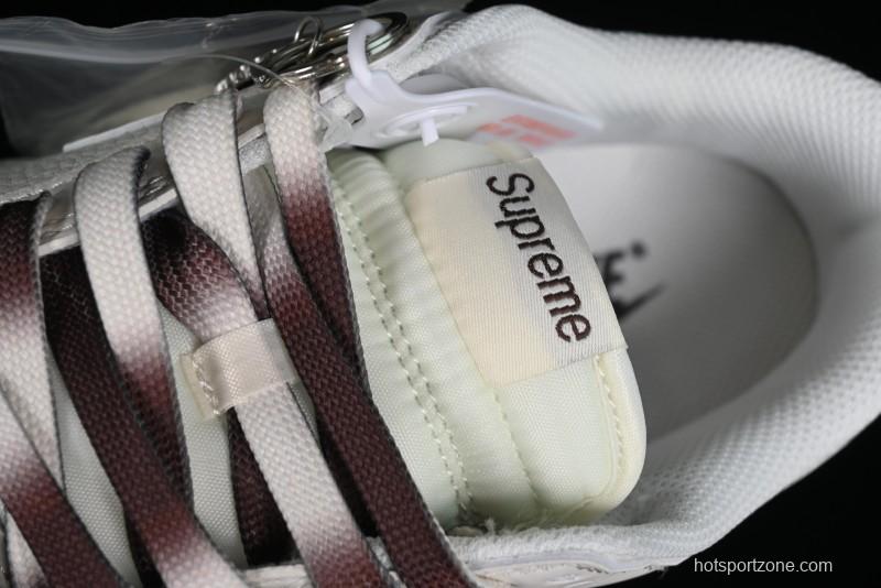 Nike SB Dunk Low Supreme Collaboration - White Brown Two-Tone Anniversary High-End Custom Low-Top Casual Sneakers - BB8657-106