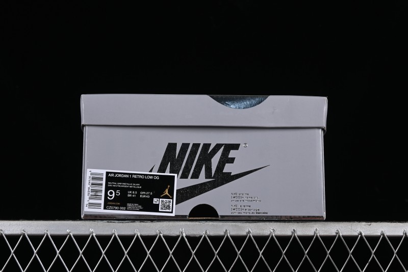 Nike Air Jordan 1 Low AJ1 Grey Silver Low-Top Casual Sneakers - CZ0790-002