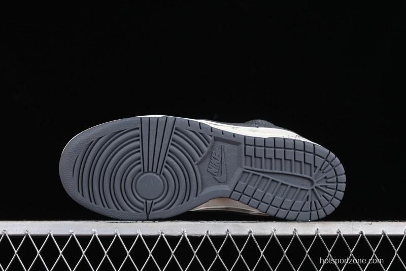 Nike SB Dunk Low LV Collaboration - Straps Lamborghini Off White Dark Grey Swoosh Anniversary High-End Custom Low-Top Casual Sneakers - SJ2068-262