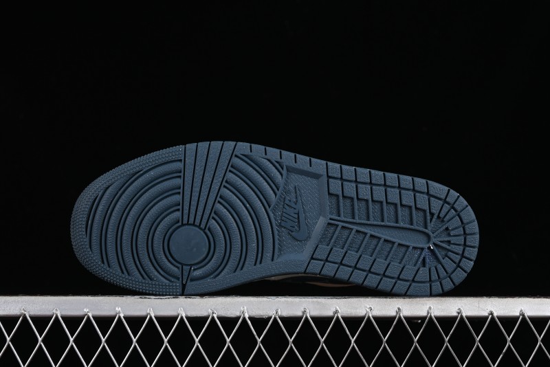 Nike Air Jordan 1 Low LV Collaboration - White with Blue Swoosh Custom Casual Sneakers - WG8850-005
