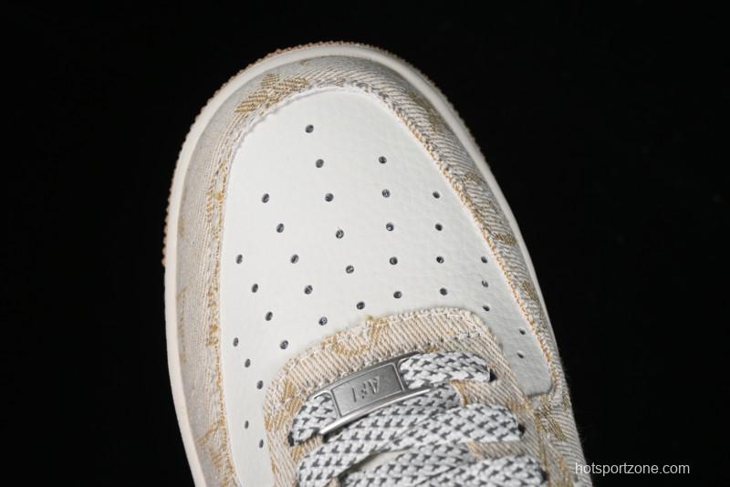 Nike Air Force 1 '07 Low V Collaboration - Khaki Mini Swoosh Low-Top Casual Sneakers - SJ2088-001