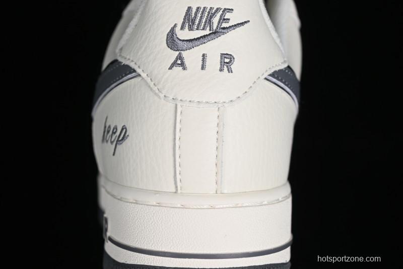 Nike Air Force 1'07 Low "Keep Fresh" Casual Sneakers in Dark Gray with Small Swoosh - BM2023-105