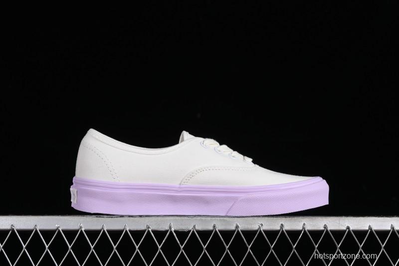 Vans Authentic White Purple Canvas Skate Shoes - VN0009PVCGX