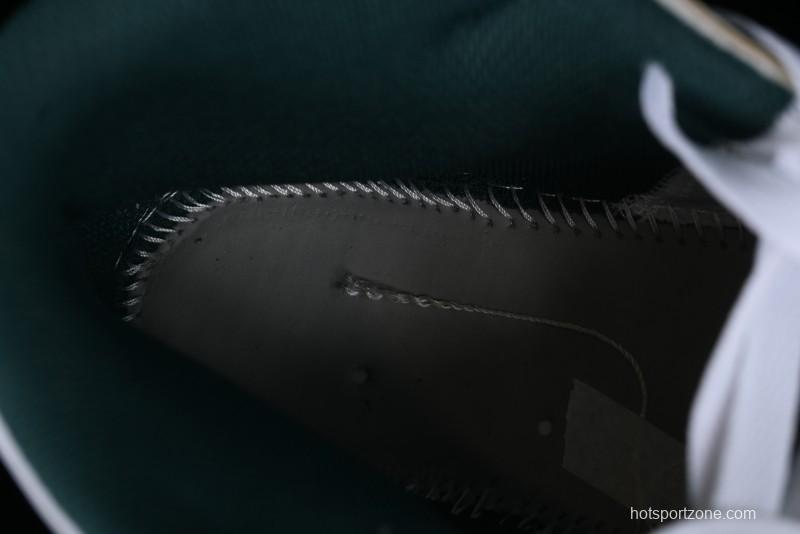 Nike Air Jordan 1 Mid Basketball Shoes with Oxidized Green Leather and Perforated Toe - FQ7720-103