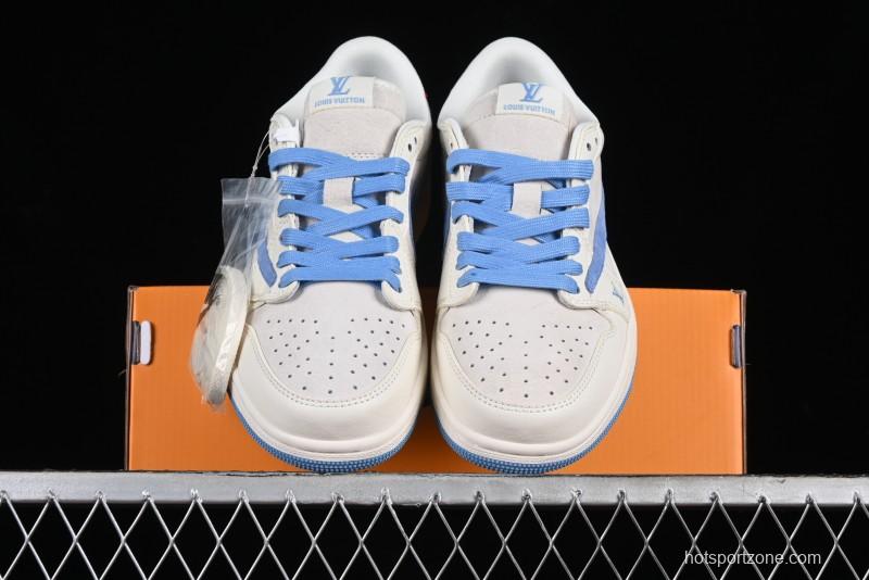 Nike Travis Scott x Fragment Design x Air Jordan 1 Low OG SP AJ1 LV Collaboration Casual Sneakers - XY2688-101