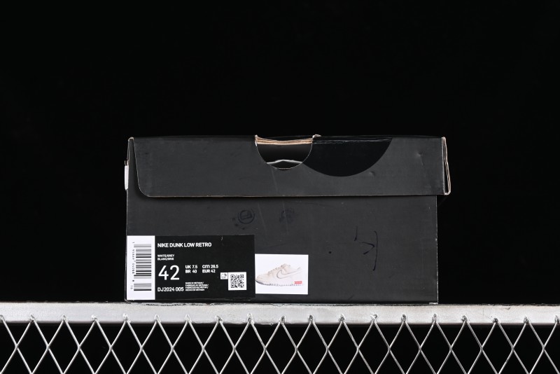 Nike SB Dunk Low Supreme Collaboration - Light Grey Anniversary Customized Low-Top Casual Skate Shoes - DJ2024-005