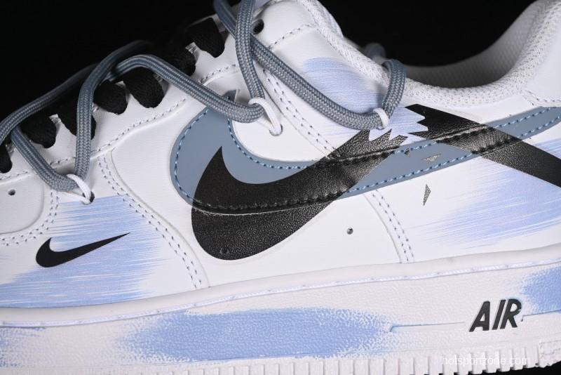 Nike Air Force 1 '07 Low Anime Theme Purple-Blue Spray Custom Casual Sneakers - ZH0316-029