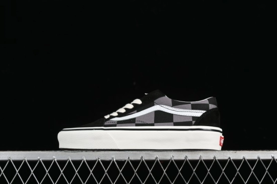Vans Old Skool Anaheim Series Black & Grey Checkerboard Low-Top Retro Canvas Shoes - VN000D3HY01