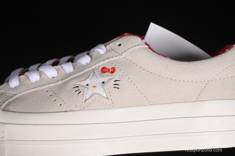 Converse One Star x Hello Kitty Low Top Casual Sneakers with Crystal Outsole and Replaceable Laces - 162937C