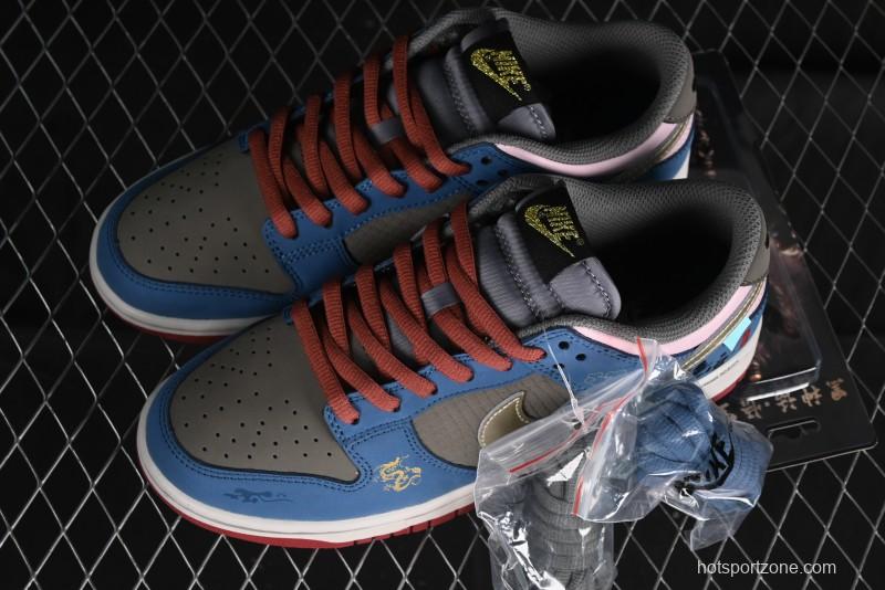 Nike Dunk Low Retro Deconstructed Casual Sneakers with Cloud and Dragon Patterns Inspired by Black Myth: Wukong Game - DV2433-109