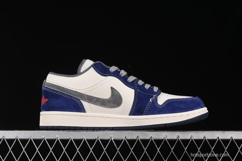 Nike Air Jordan 1 Low OFF-WHITE Collaboration - Qilin Blue Retro Basketball Shoes - WG8850-013