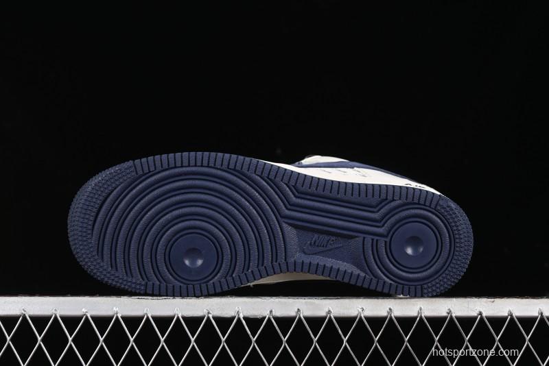 Nike Air Force 1 '07 Low Stussy Collaboration - Blue Red Print Low-Top Casual Sneakers - XZ3318-566