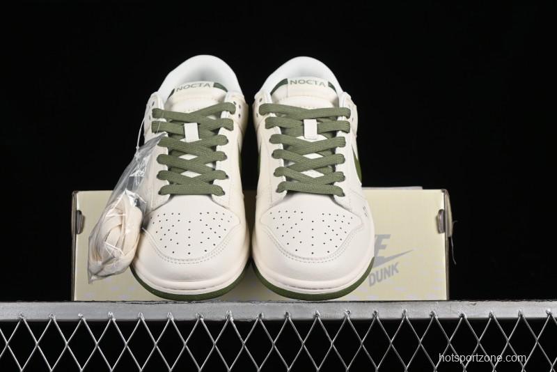 Nike SB Dunk Low NOCTA Anniversary Customized Low-Top Casual Sneakers with White and Green Swoosh - DQ1098-388