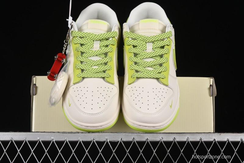 Nike SB Dunk Low Supreme Stone Island Collaboration - Fluorescent Beige Anniversary High-End Custom Low-Top Casual Skate Shoes - BB9866-005